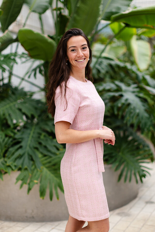 Danique Bouncle Gold Dress - Pink Lemonade