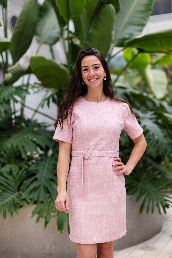 Danique Bouncle Gold Dress - Pink Lemonade