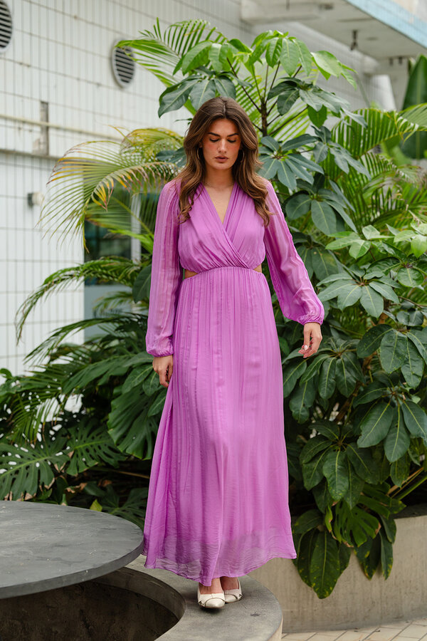 Diola Silk Dress - Pink Lemonade