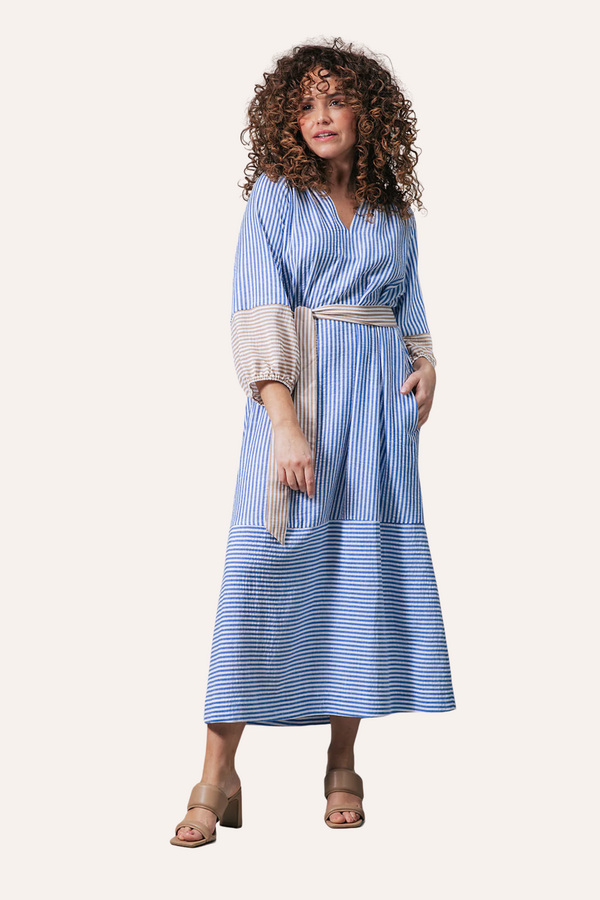 Saar Jurk - Blauw Multi