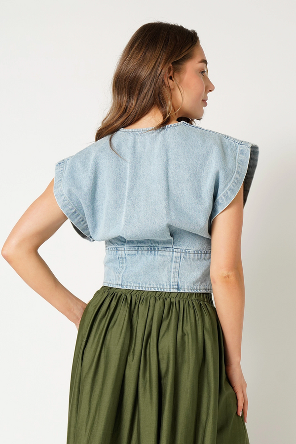 Pfeiffer Denim Top - Light Snow Wash Blue