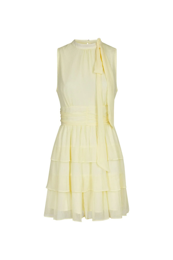 May Solid Chiffon Dress - Light Yellow