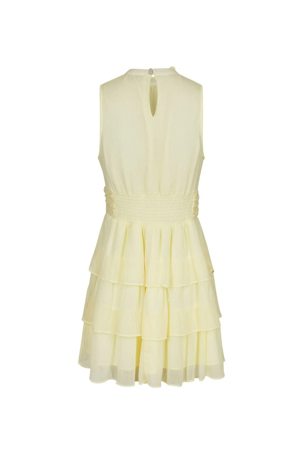 May Solid Chiffon Dress - Light Yellow