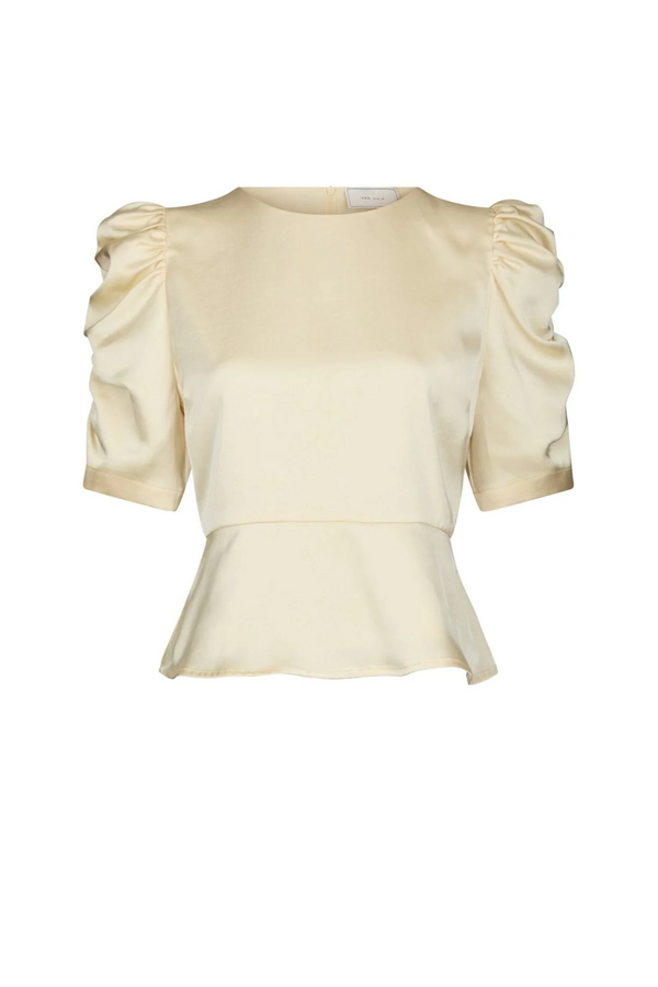 Benua Heavy Sateen Blouse - Light Yellow