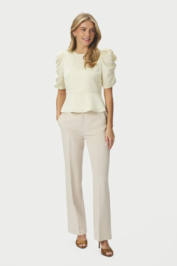 Benua Heavy Sateen Blouse - Light Yellow