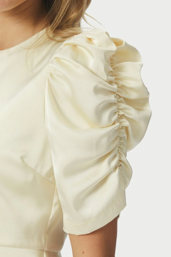 Benua Heavy Sateen Blouse - Light Yellow