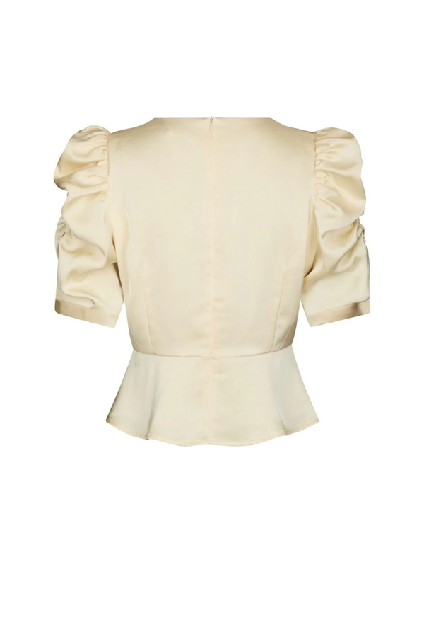 Benua Heavy Sateen Blouse - Light Yellow