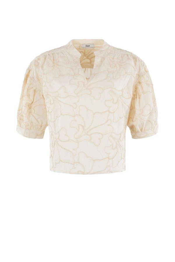 Geborduurde Blouse - Cream Solid