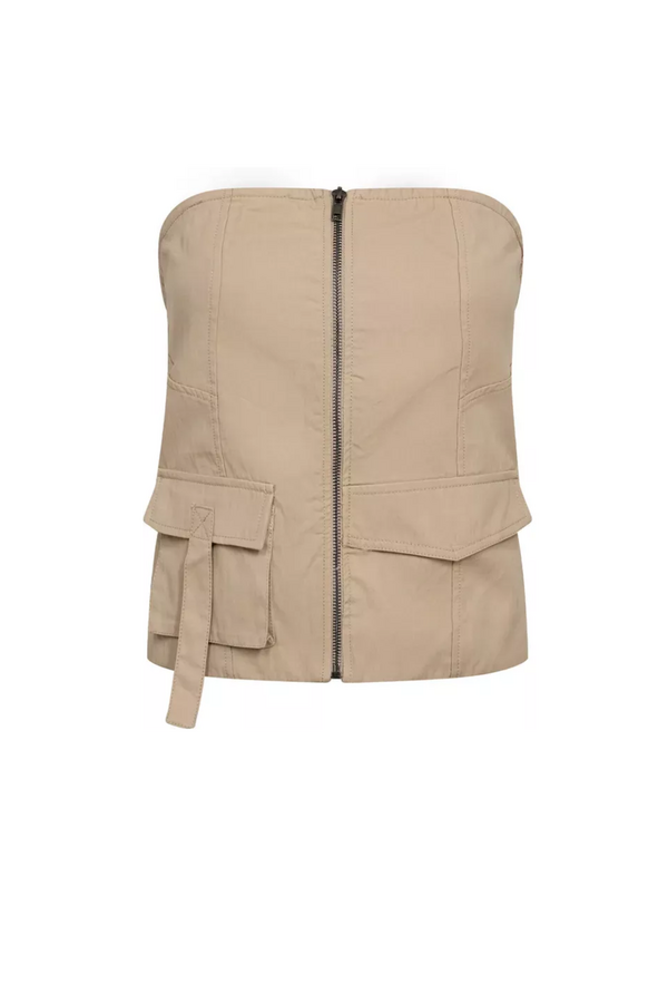 KeshaCC Zip Tube Top - Bisquit