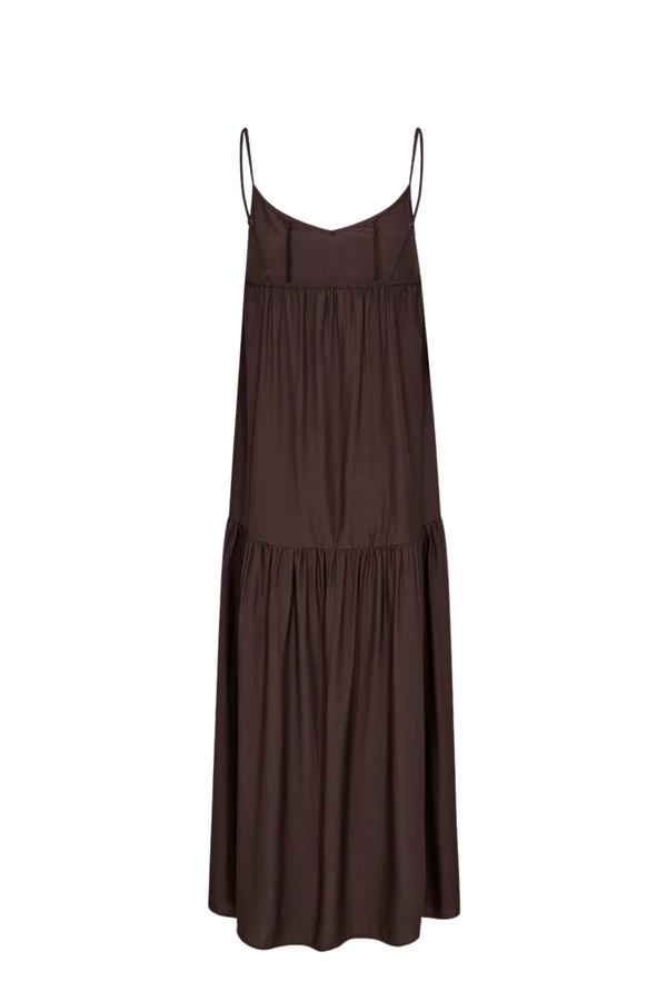 Sunrise Block Strap Dress - Dark Brown