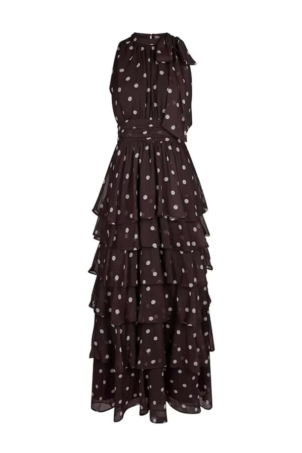 Marli Big Dot Dress - Brown