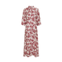 Vildana 3/4 Shirt Dress - Rhubarb Flowers
