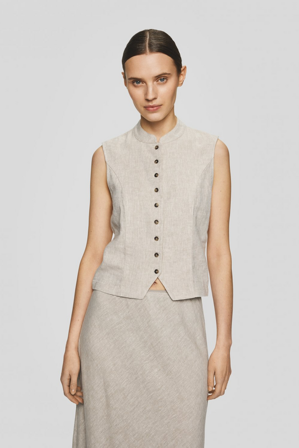 Viana Ginia Waistcoat - Sand Melange