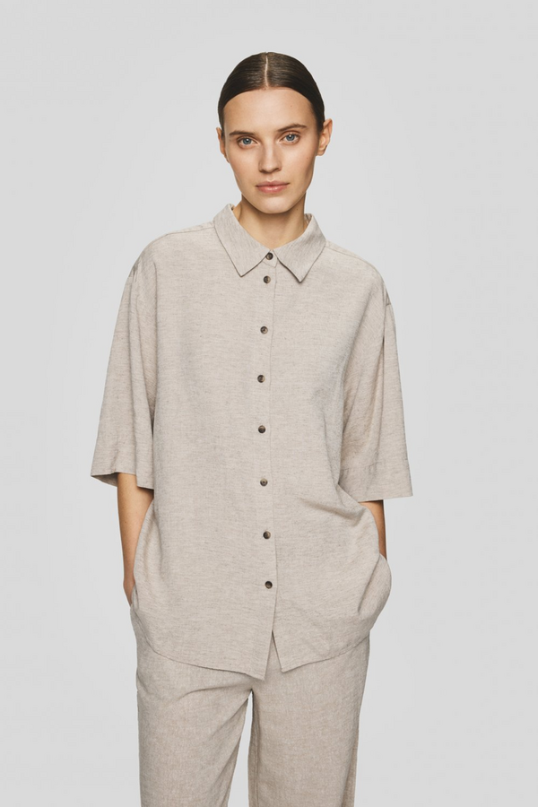 Viana Ginia 3/4 Shirt - Sand Melange