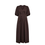 Poppy Pleat Dress - Dark Brown