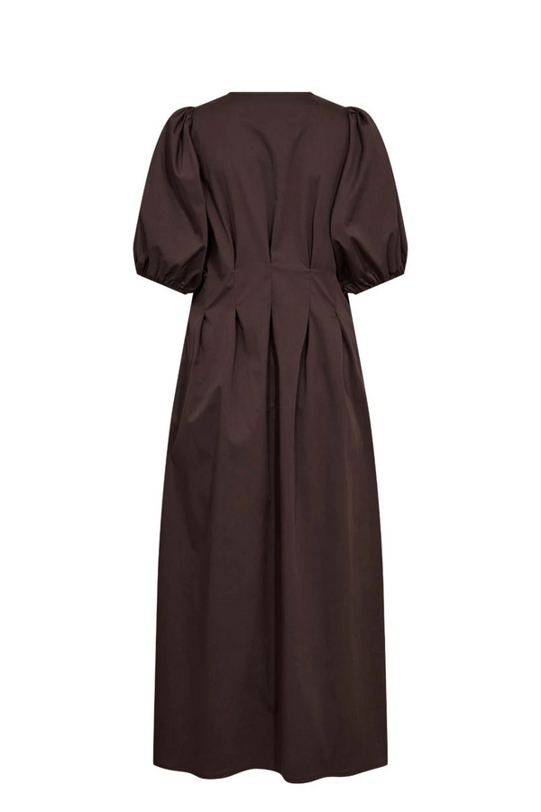 Poppy Pleat Dress - Dark Brown