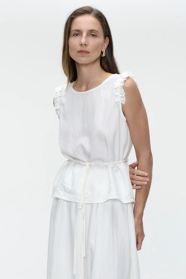 Masako Viscose Mix Top - White