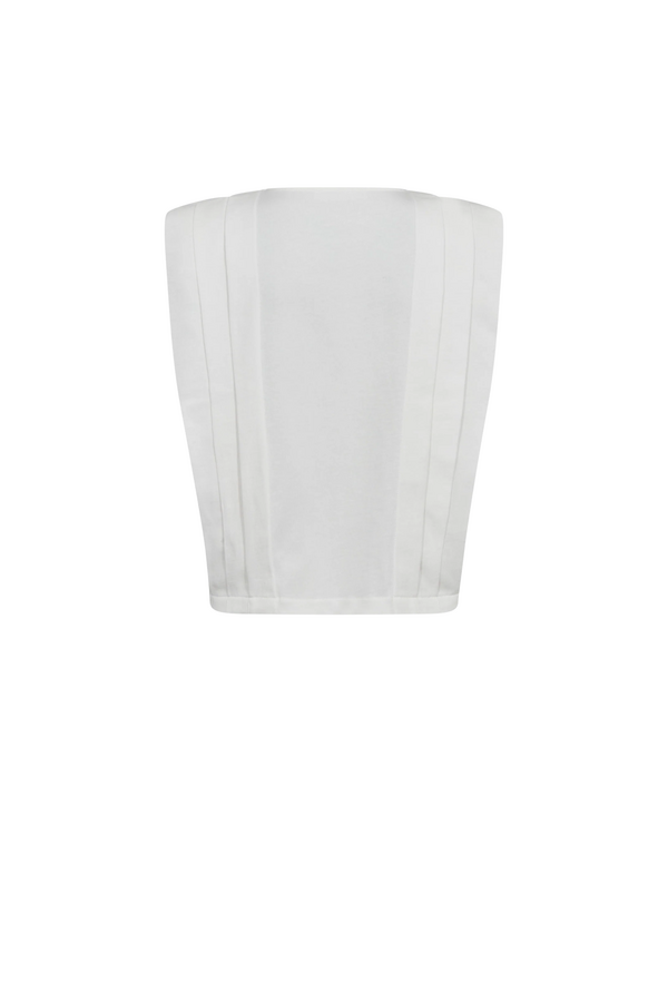Zelli Padded Pleat Top - White