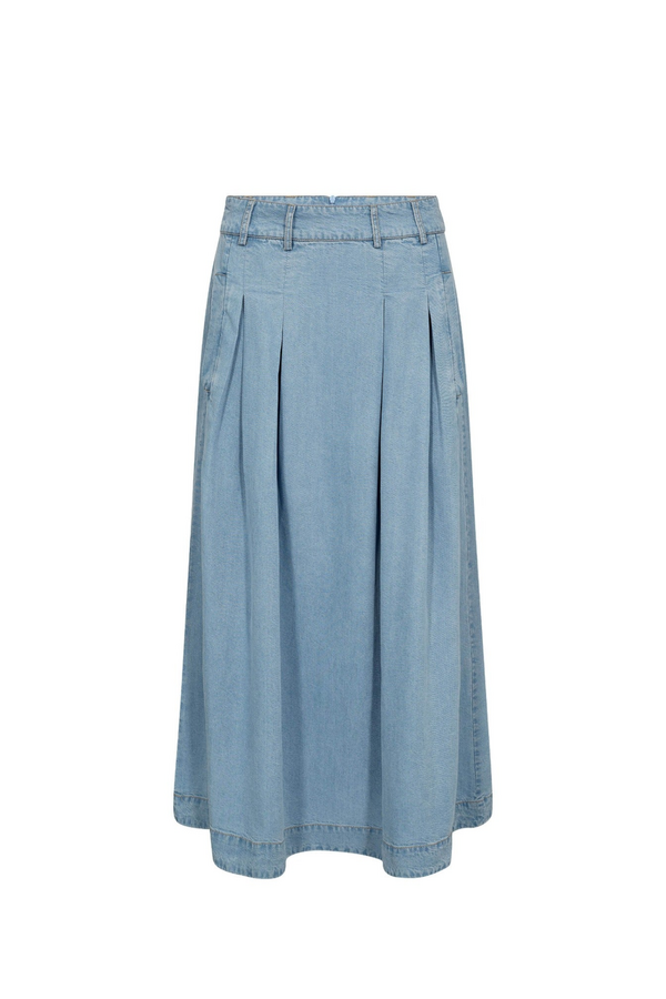 Tilly Anya Pleat Skirt - Fade Denim