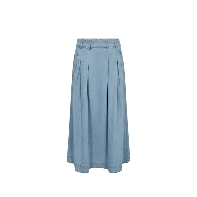 Tilly Anya Pleat Skirt - Fade Denim