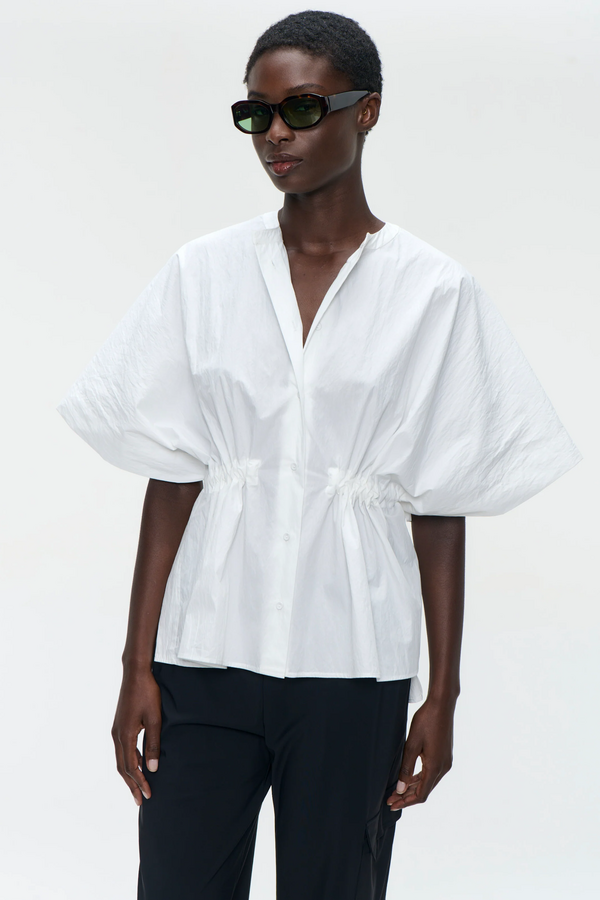Hiroko Cotton Mix Blouse - White
