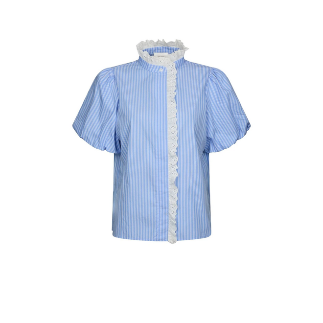 Ulia Stripe Blouse - Blue Stripe