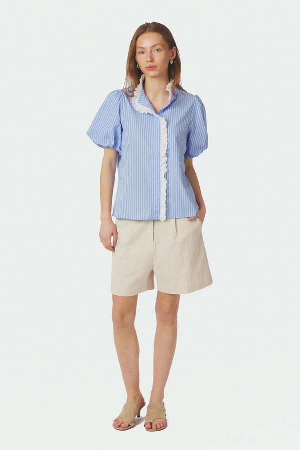 Ulia Stripe Blouse - Blue Stripe