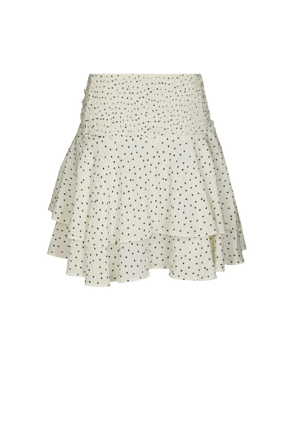 Janie Mini Dot Skirt - Off White