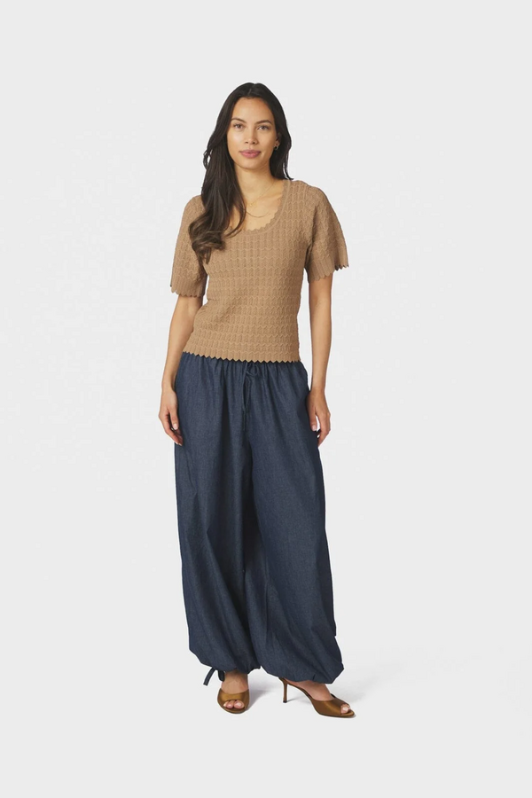Roxane Balloon Denim Pants - Blue