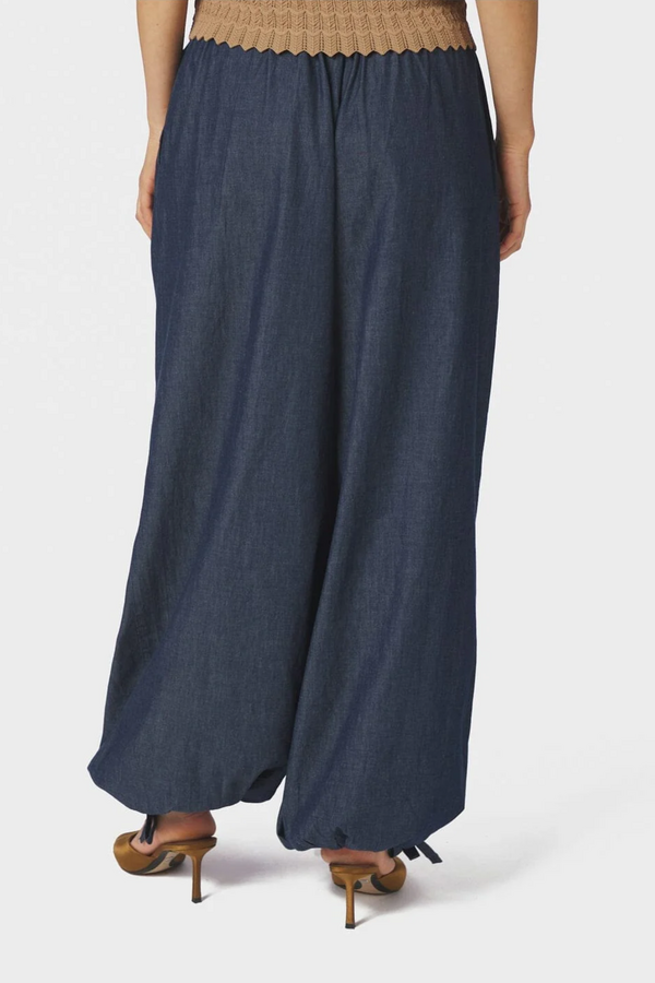 Roxane Balloon Denim Pants - Blue