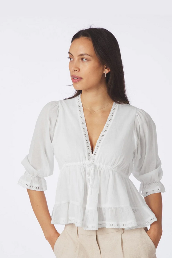 Adelia S Voile Blouse - White