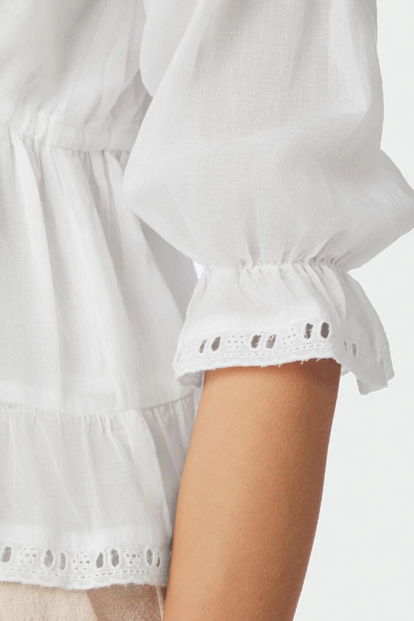 Adelia S Voile Blouse - White