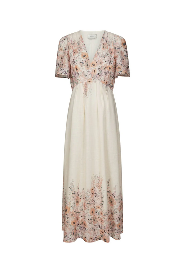 Serna Flower Print  Dress - Burned Powder