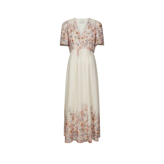 Serna Flower Print  Dress - Burned Powder