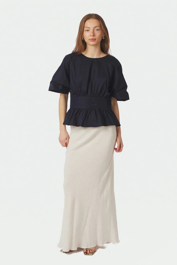 Annegret Poplin Blouse - Navy