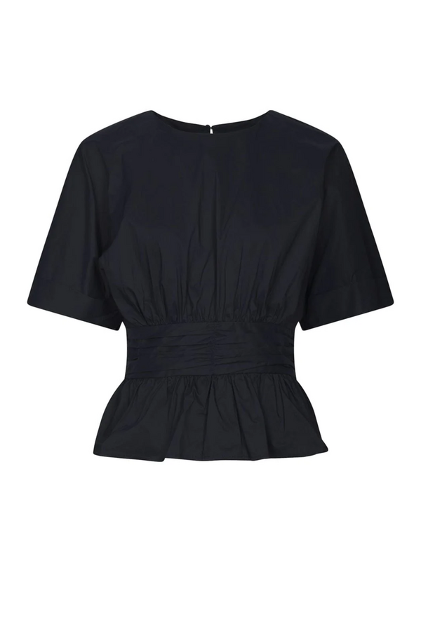 Annegret Poplin Blouse - Navy