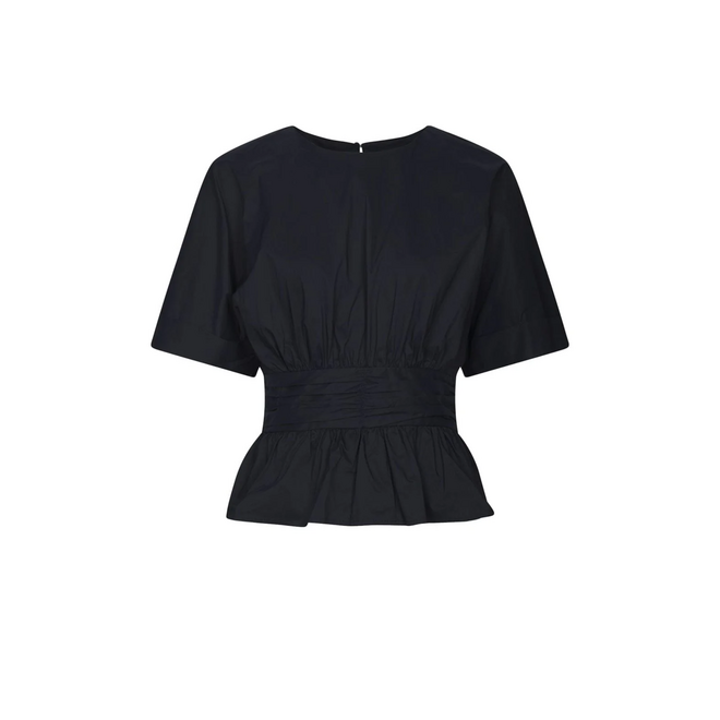 Annegret Poplin Blouse - Navy