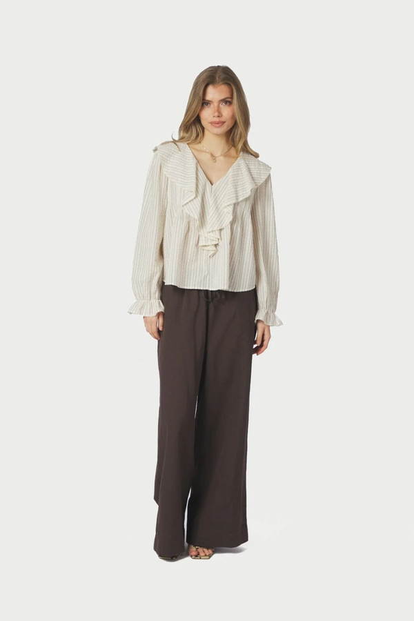 Heifa Linen Pants - Dark Brown