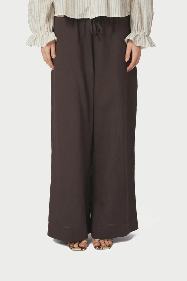 Heifa Linen Pants - Dark Brown