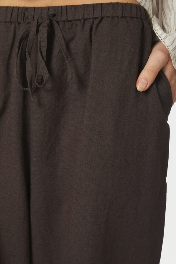Heifa Linen Pants - Dark Brown