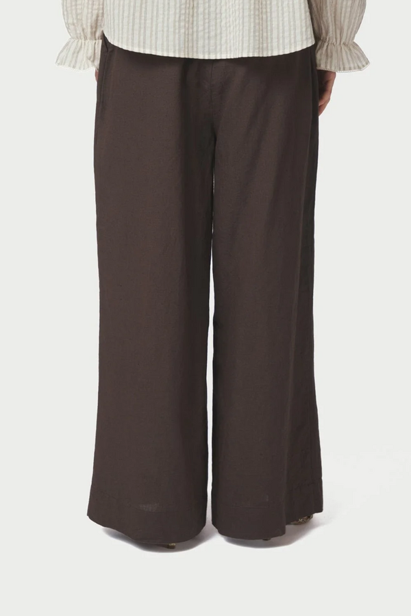 Heifa Linen Pants - Dark Brown