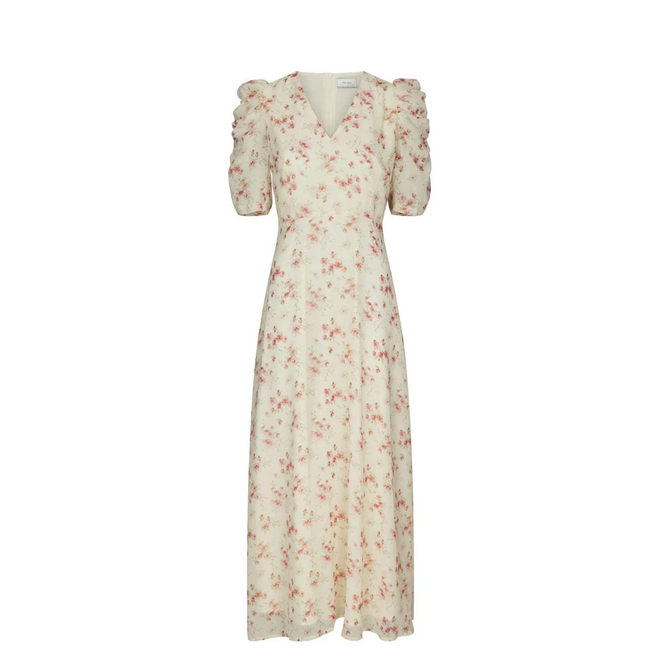 Vira Floral Dress - Creme