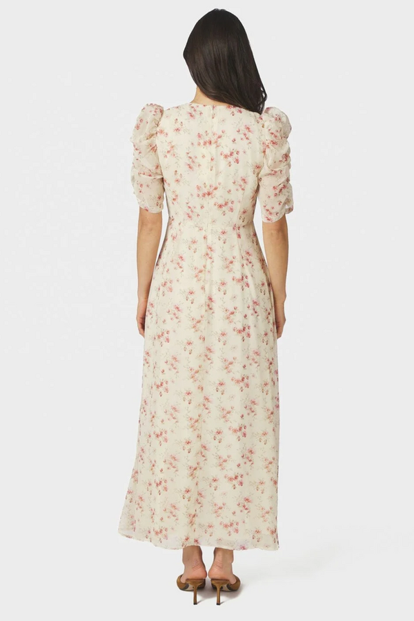 Vira Floral Dress - Creme