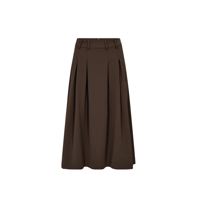 Anya Midi Pleat Skirt - Mocca