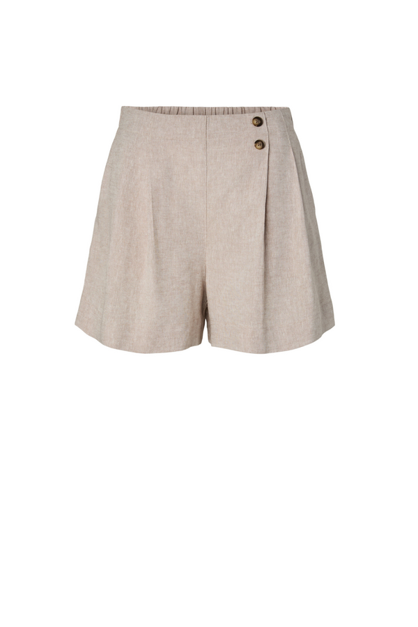 Usuma HW Linen Blend Shorts - White Pepper