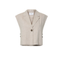 Usuma Short Linen Blend Waistcoat - White Pepper