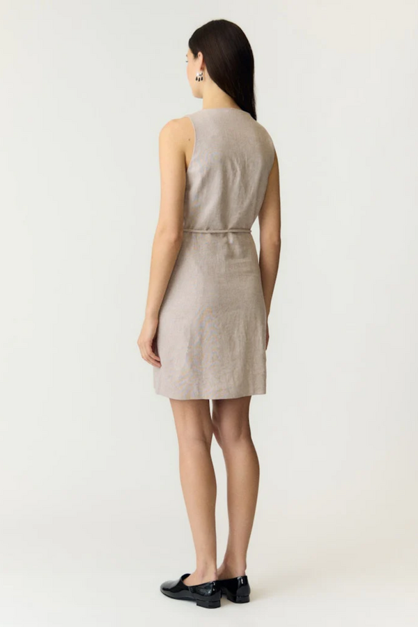 Usuma SL Linen Blend Dress - White Pepper