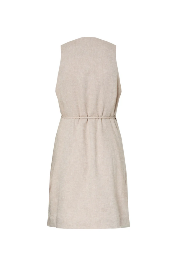 Usuma SL Linen Blend Dress - White Pepper