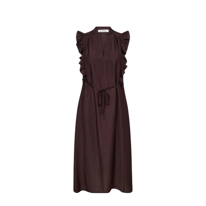 Hera Frill Dress - Dark Brown