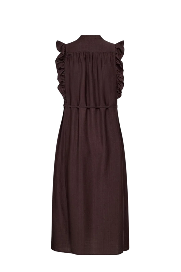 Hera Frill Dress - Dark Brown